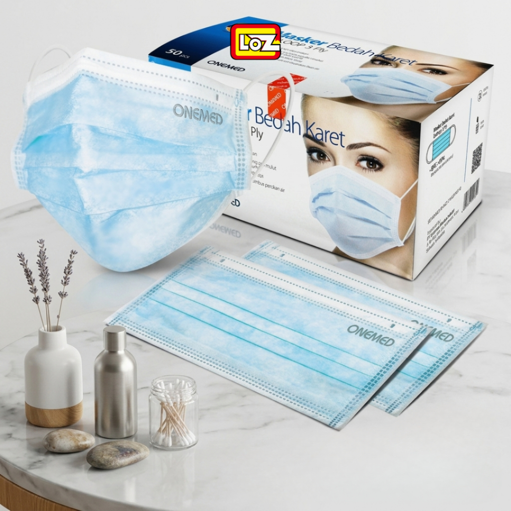 Masker Bedah Onemed Masker 3ply Biru ONEMED Masker Medis Bedah Isi 50pcs