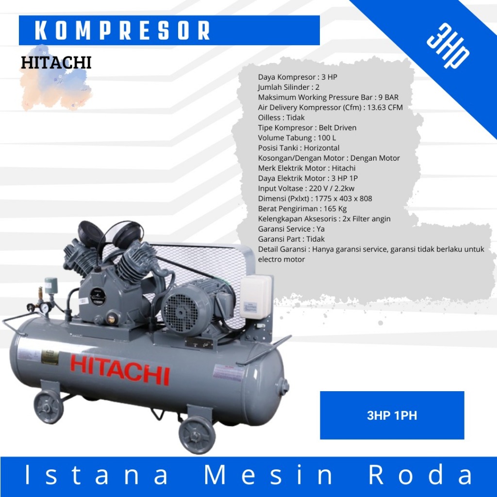 Kompressor Hitachi 3 Pk 1 Phase Original Hitachi