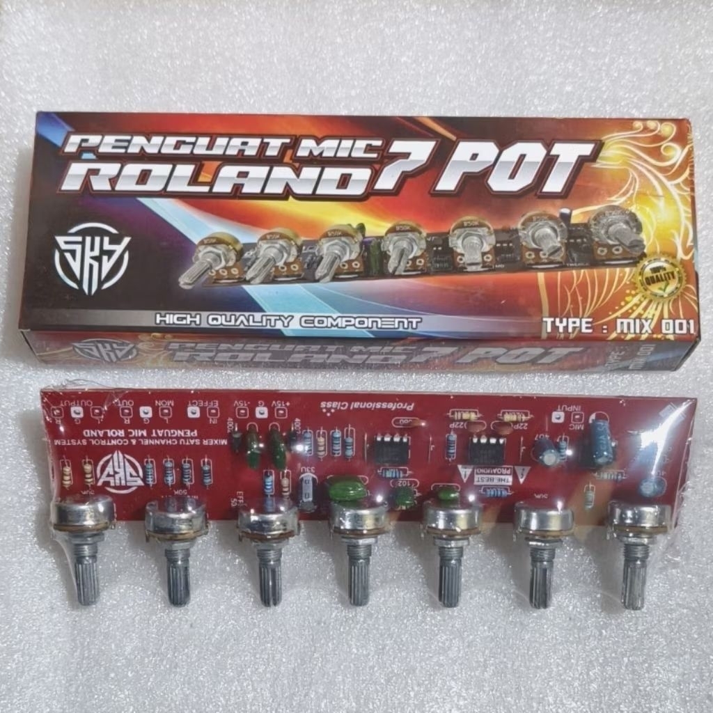 KIT Mixer 7 Potensio Roland Penguat Mic 001 SKY