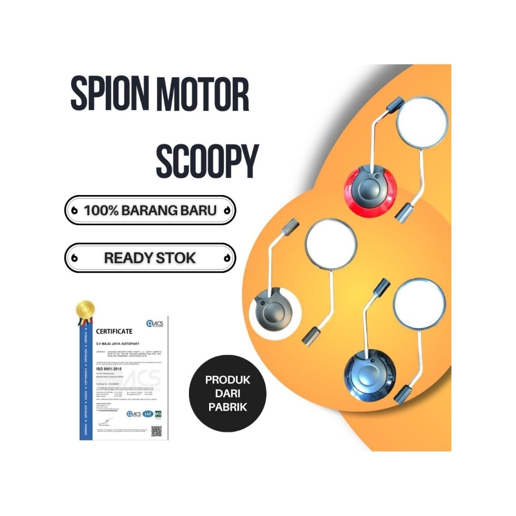 Spion HONDA SCOOPY Model Standar Spion SCOOPY MERAH Kaca Spion Motor / Spion SCOOPY