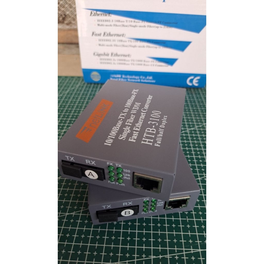 HTB - 3100 SET A/B 100Mbps Rj45 Optical Media Converter Fiber Optic