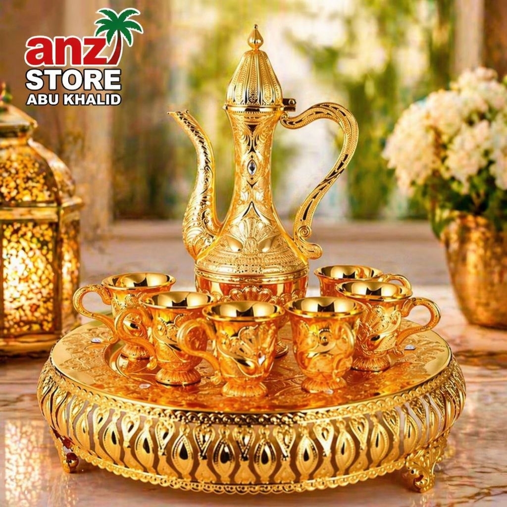 Set Teko Arab Aladin Ornament Mewah Gold Emas Antik
