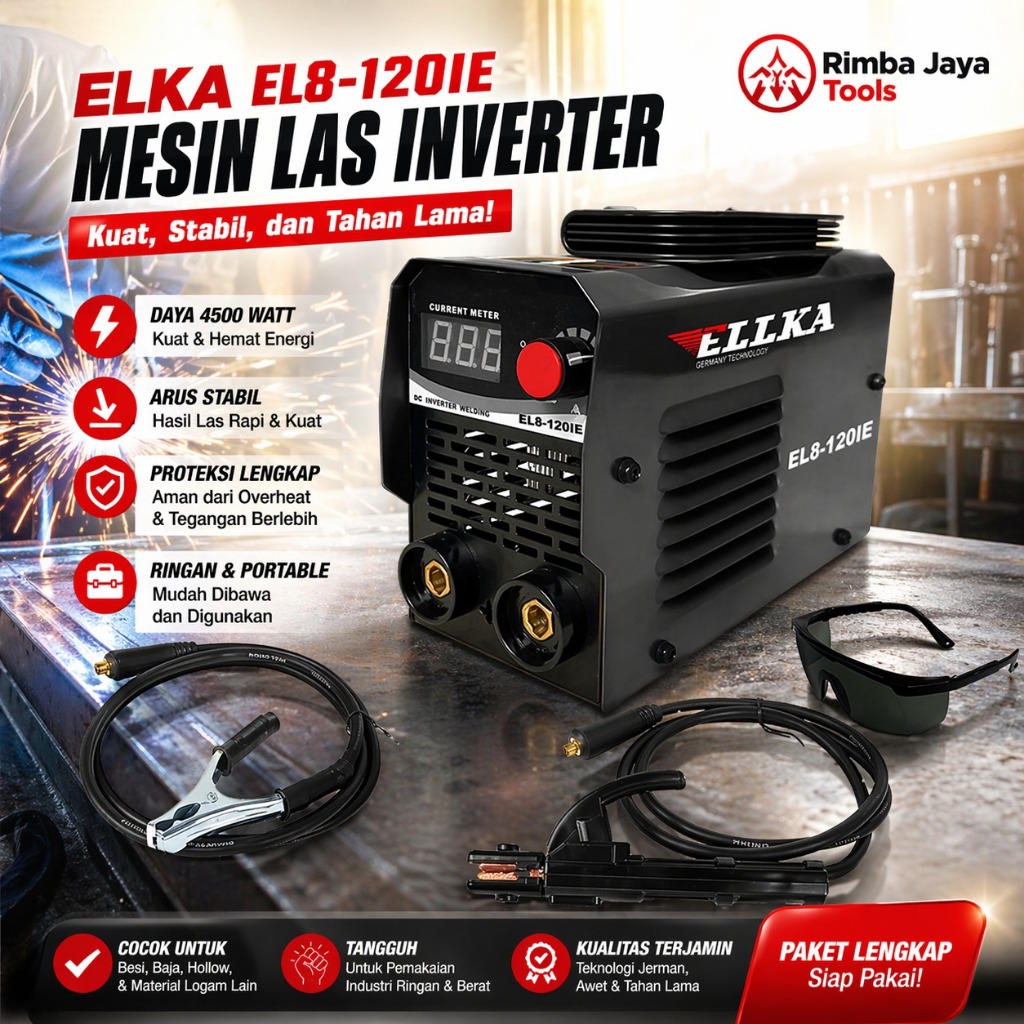 MESIN LAS 450WATT WELDING MACHINE ELLKA TRAVO LAS LISTRIK LENGKAP SIAP PAKAI