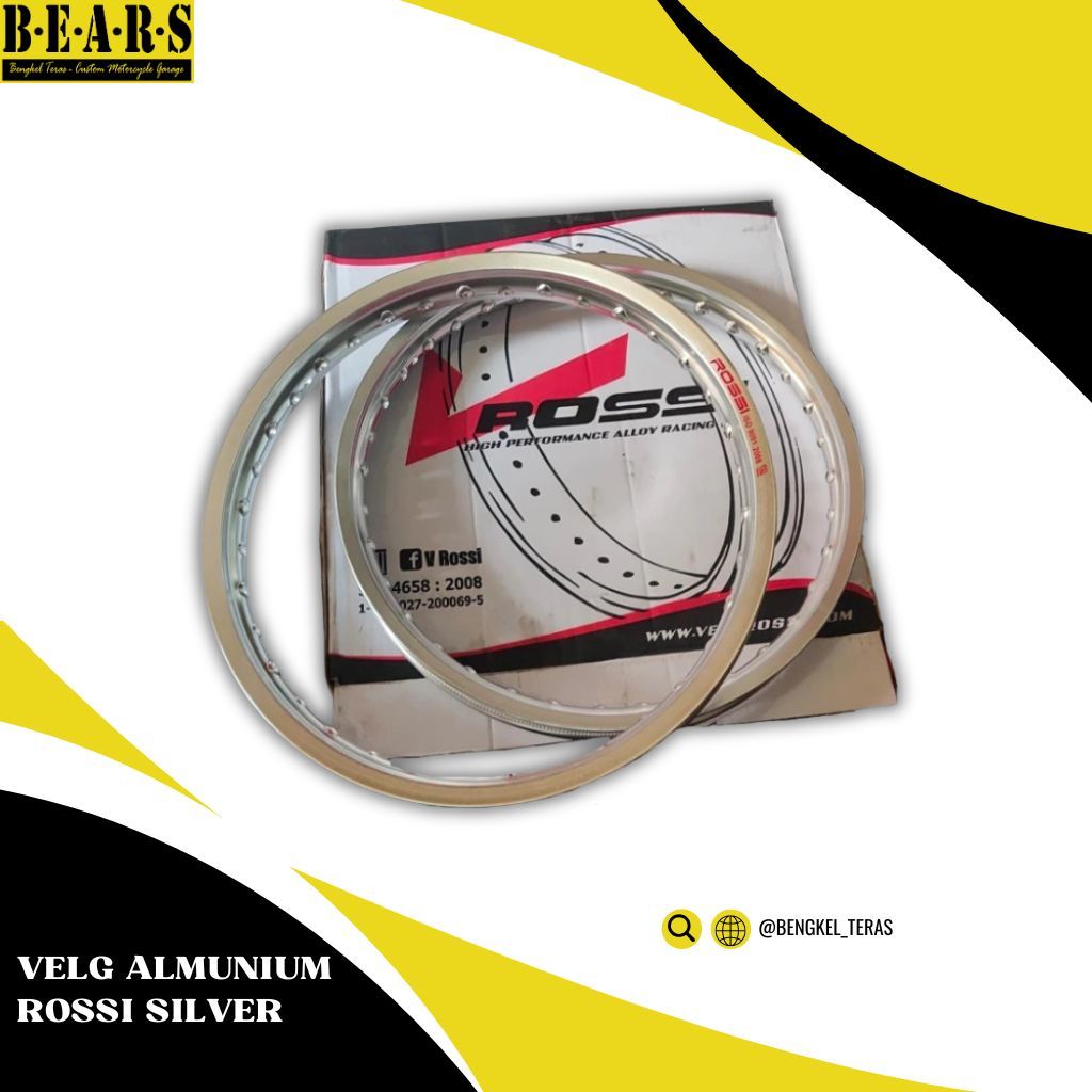 Velg Motor Almunium Rossi Silver 185 dan 160 Ring 17