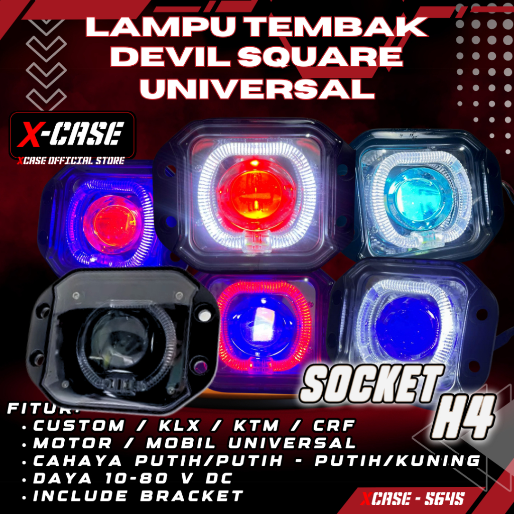 X-Case Lampu Depan Led Model Daymaker Biled KLX DTRACKER KTM Supermoto Motor Mobil Universal 5645