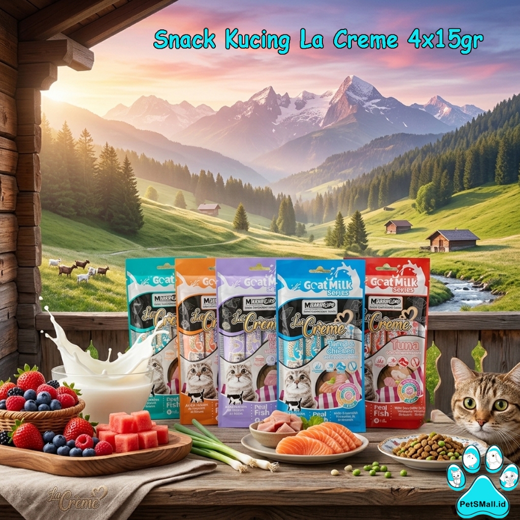 Snack Kucing Markotop Creamy Creme - Cemilan Kucing Liquid 4x15 gram