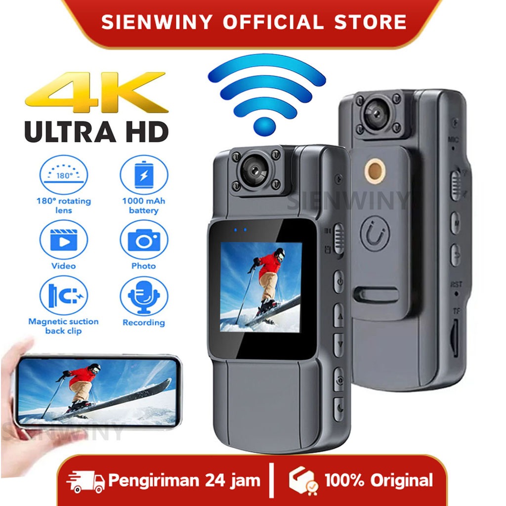 SIENWINY L12 Wifi action camera 4k Kamera Motor VLog Cam 360 Kamera Olahraga Untuk Merekam Rapat