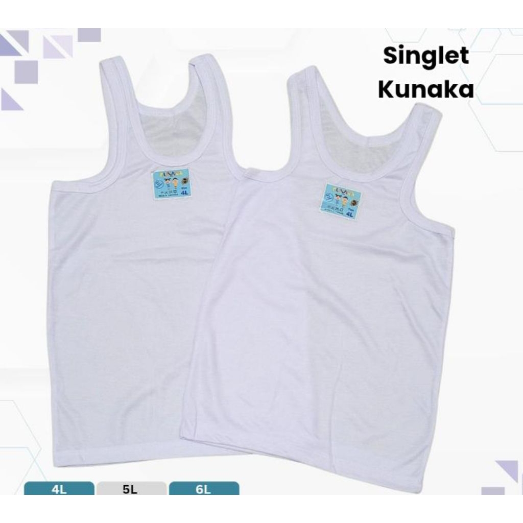 Singlet/Kaos Dalam KUNAKA Remaja dan Anak Anak Jumbo,Polos Katun Lembut, Nyaman Dipakai Sehari-hari