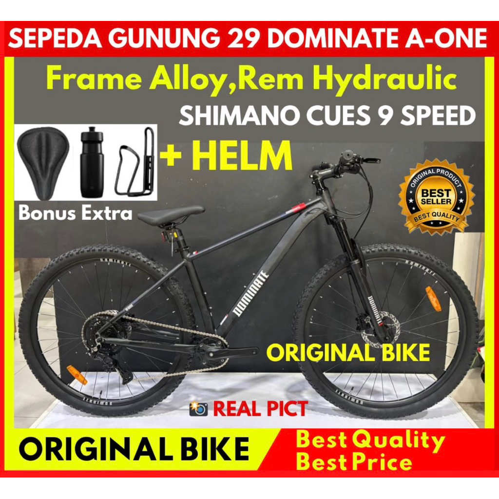 Sepeda Gunung 29 MTB Dominate A-One Frame Alloy Size S New