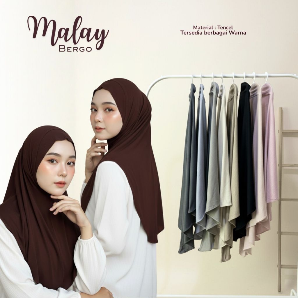 Nawa hijab | Bergo Kanaya Premium | Hijab Instan Adem & Menutup Dada | bergo malay