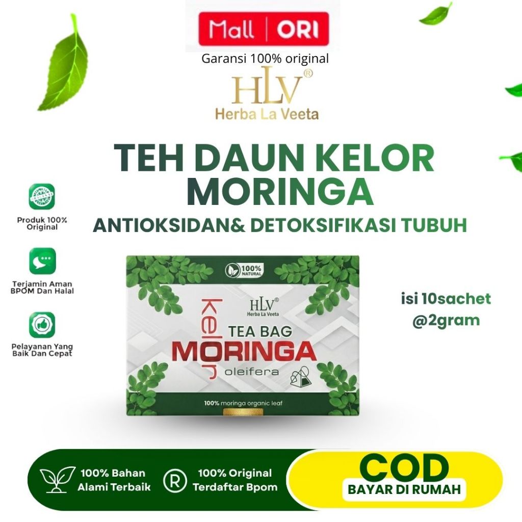 HLV - Teh Daun Kelor / Moringa Tea Antioksidan&detoksifikasi tubuh isi 10sachet @2gram