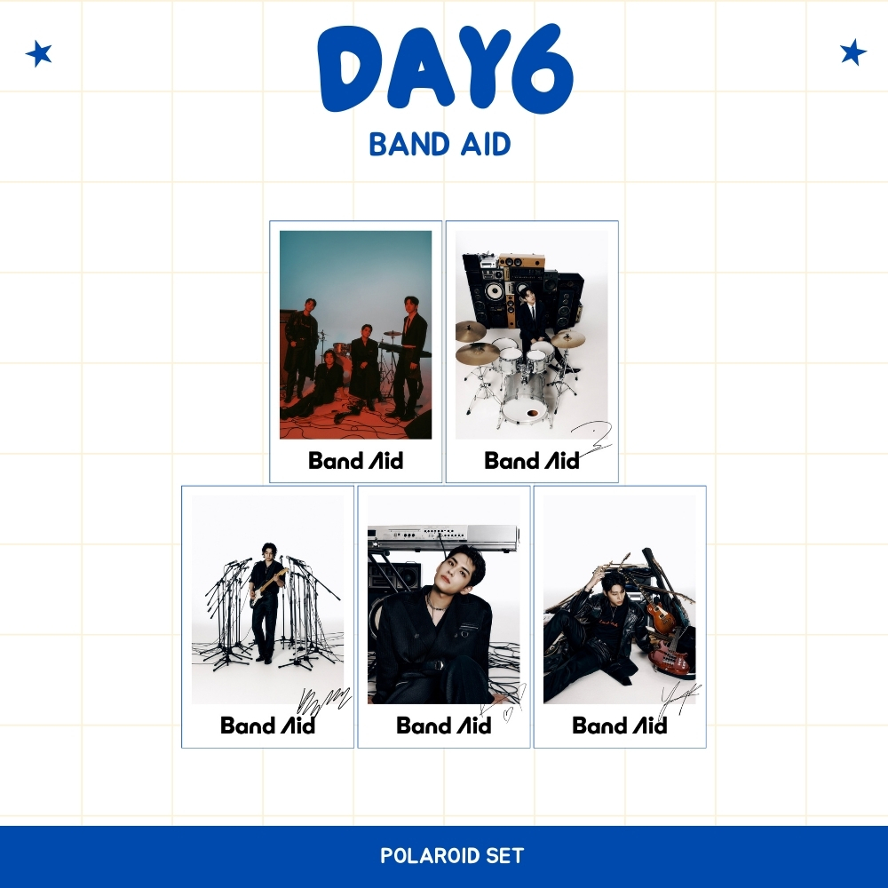 POLA DAY6 BAND AID (ISI 5 PCS + LAMINASI 2 SISI) TANDA TANGAN TTD KPOP PHOTOCARD CARDS IDOL KOREA PR