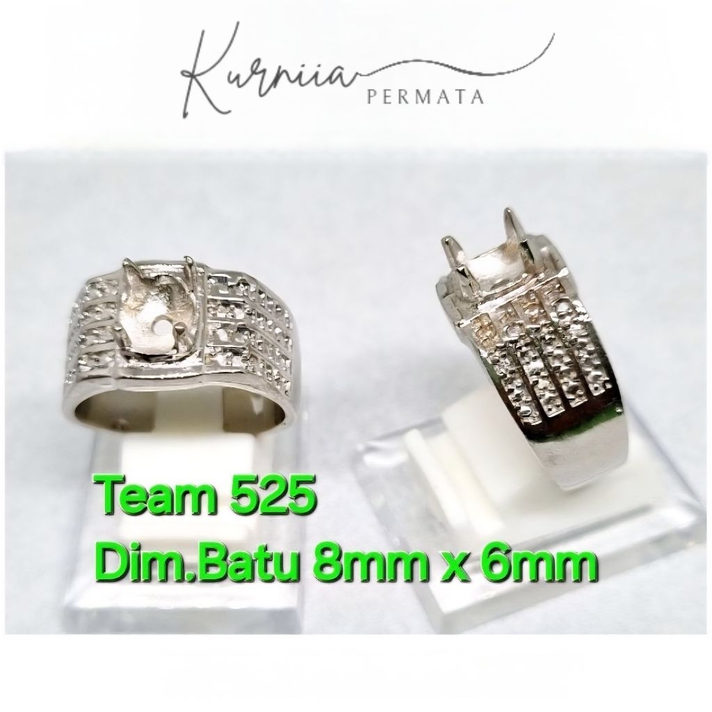 Ring Emban Alpaka Super Dim Bulat Kecil 8x6mm Cakar Gigi Motif / Pengikat Ring Cincin Batu Akik Ecer