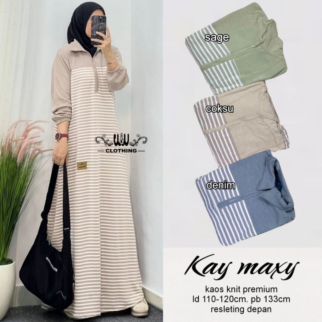 WW -Kay Maxy Wanita Kaos Knit Premium LD110-120 • Resleting Depan