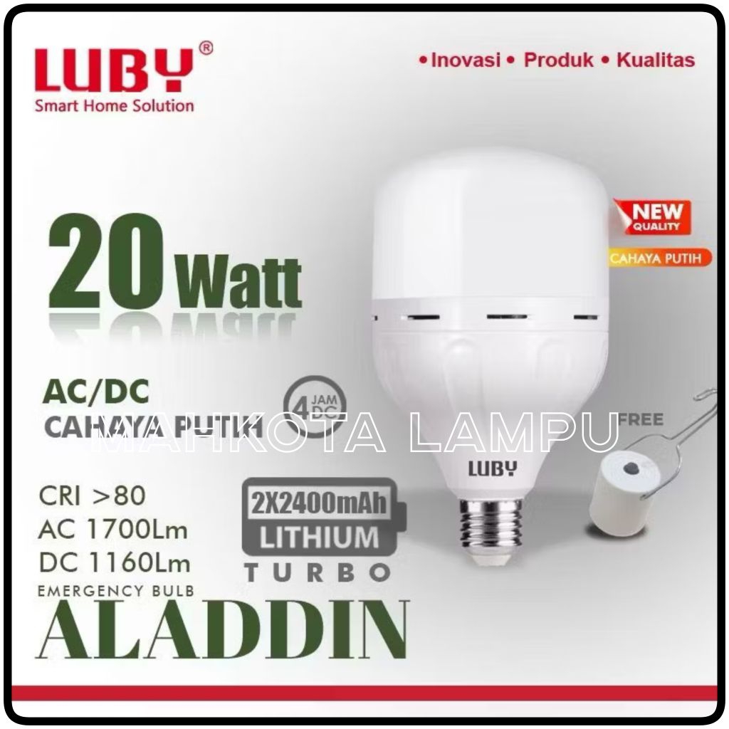 LAMPU EMERGENCY 20watt LUBY ALADIN AC/DC