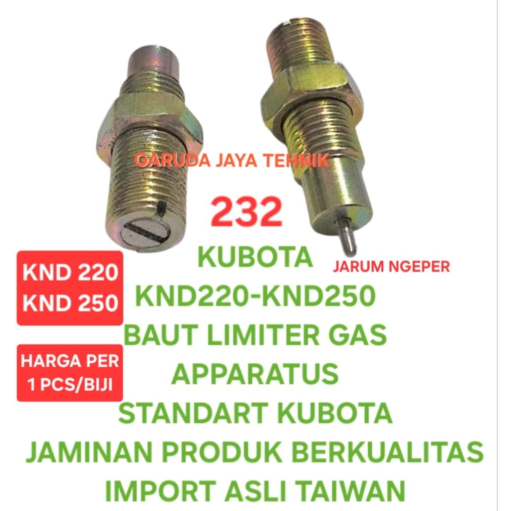 baut limiter gas Baut setelan minyak fuel limiter apparatus kubota KND220 KND250 KND 220 KND 250 jam