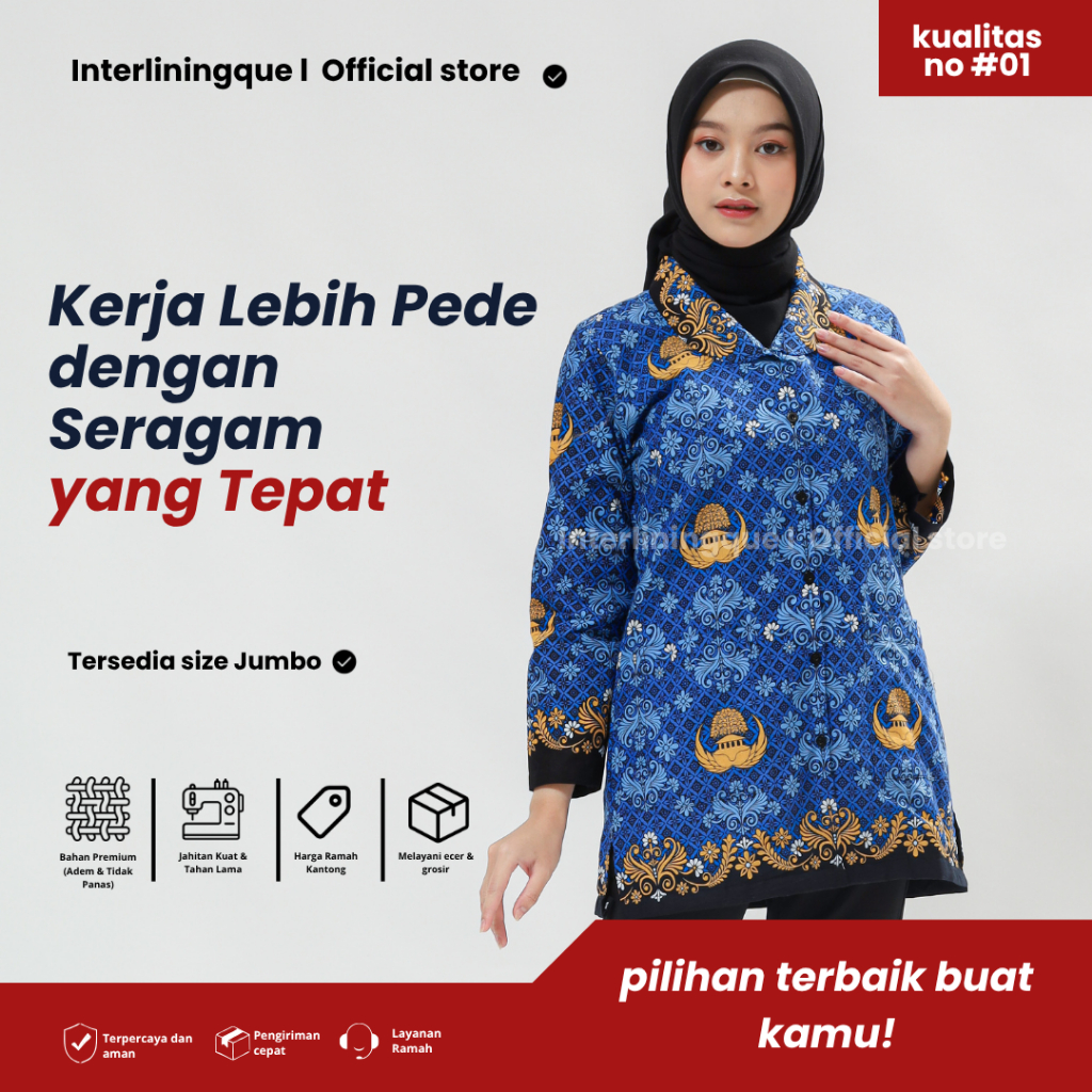 Seragam Korpri Baju Korpri Pria Kemeja Batik Korpri Bahan Korpri Terbaru 2026