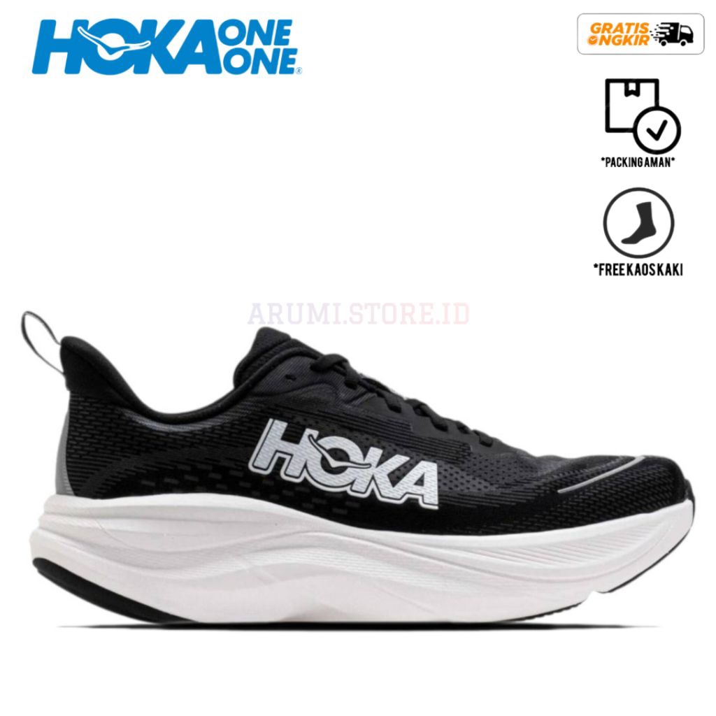 SEPATU HOKA ONE ONE SKYFLOW BLACK/WHITE
