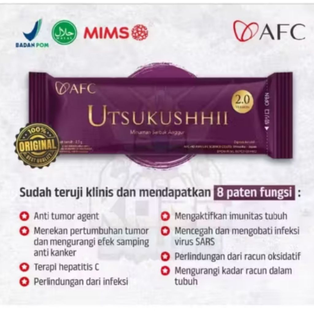 Utsukushii ecer 3 sachet "Utsukushii original" utsukushhii afc original" utsukushi dan subarashi ori