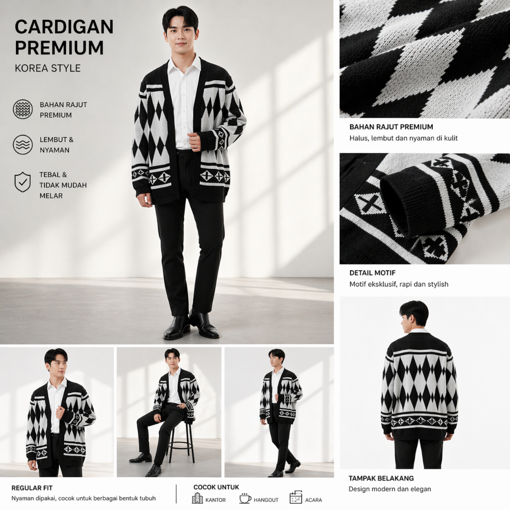 Kimono Draken Cardigan Rajut Oversize Wanita Dan Pria Korean Style Terbaru
