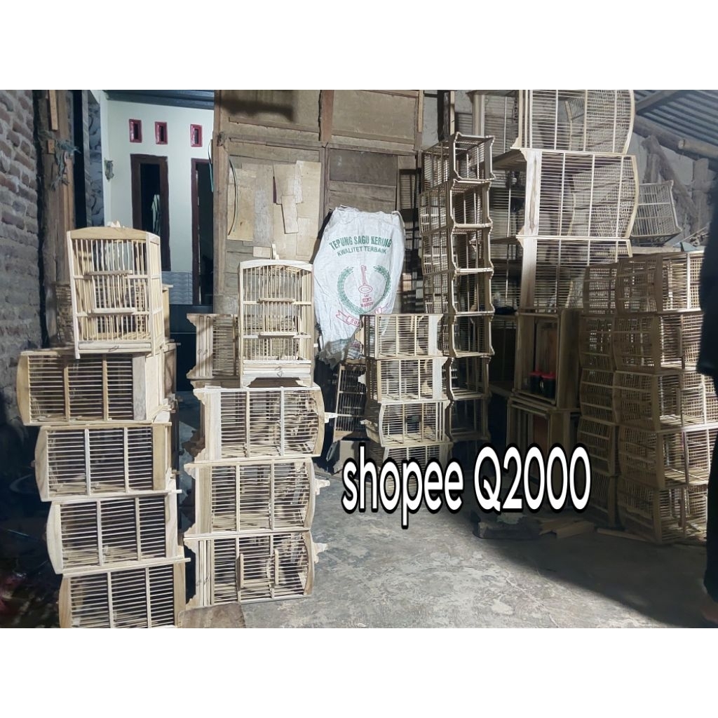 kandang burung kayu jati