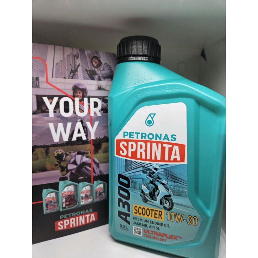 PETRONAS SPRINTA A 300 10W-30 SL/MB (0,8 L) / Oli Sepeda motor MATIC / Oli Sepeda Motor ORIGINAL