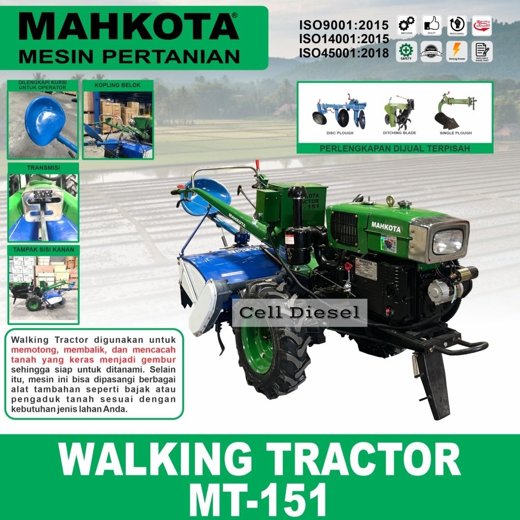 Traktor Bajak Sawah Dan Ladang MAHKOTA MT 151 / 16HP
