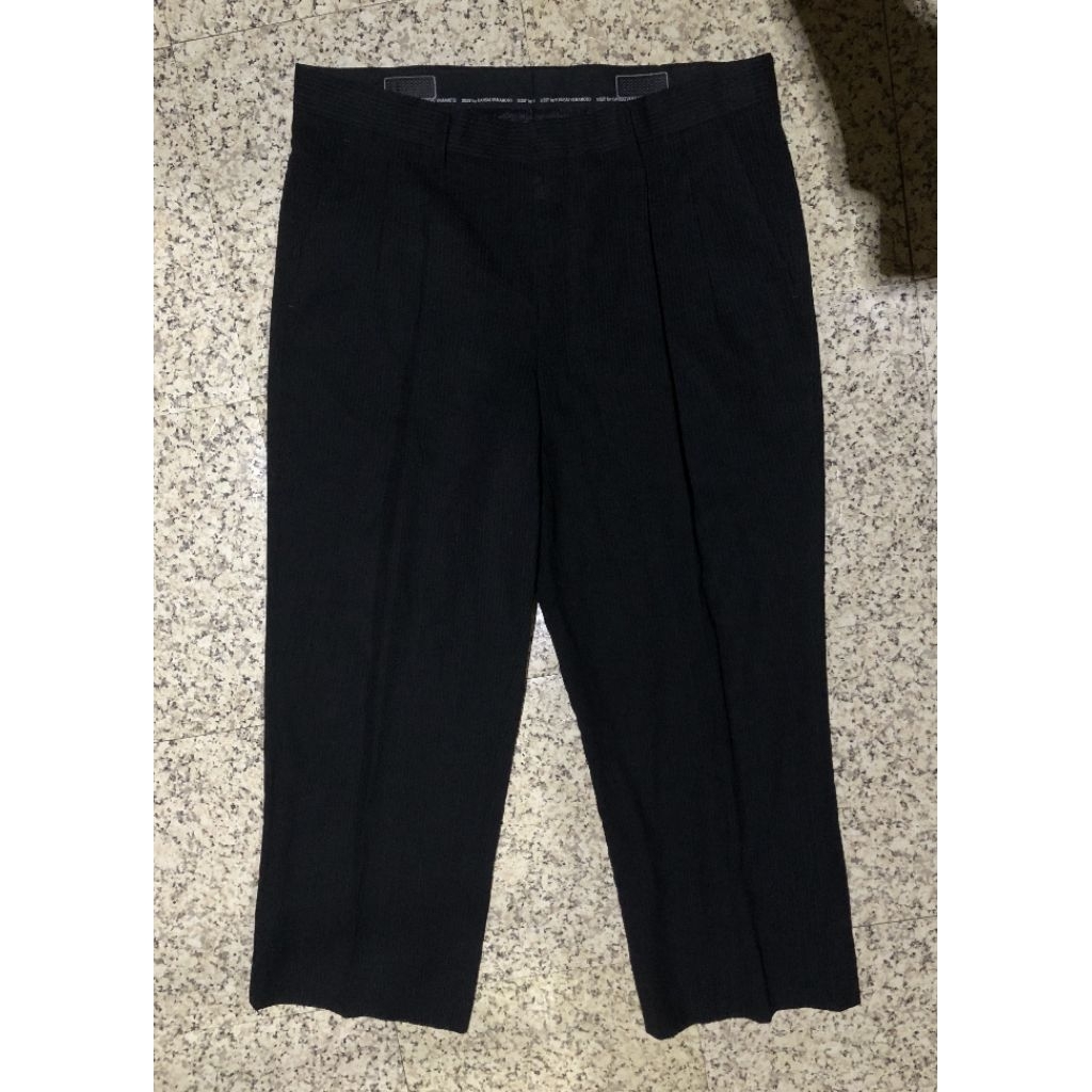 Vintage 90s SISSI by KANSAI YAMAMOTO Black Pinstripe Cropped Wool Trousers Size 34