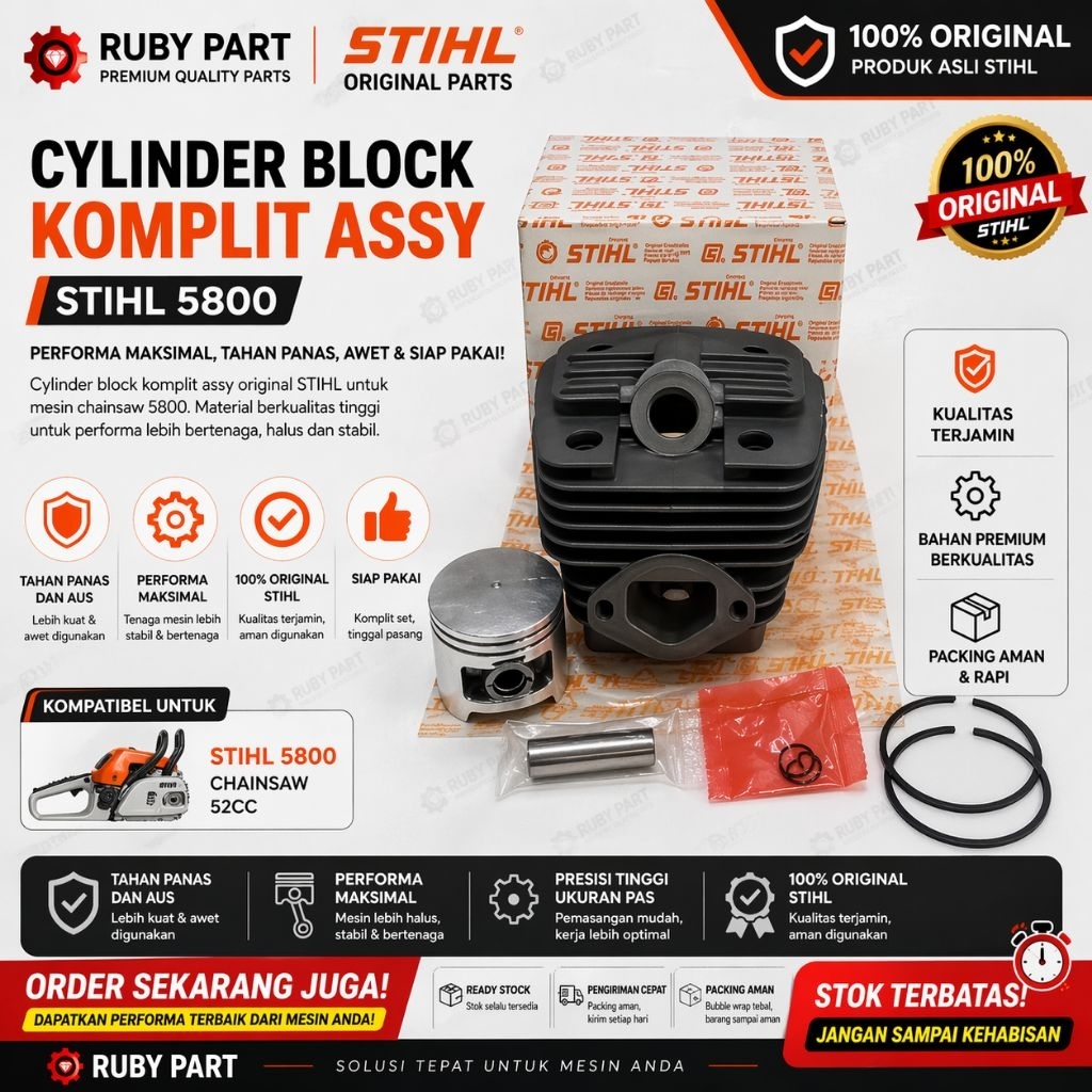 Stihl Cylinder Blok Assy Chainsaw 5800 Ori