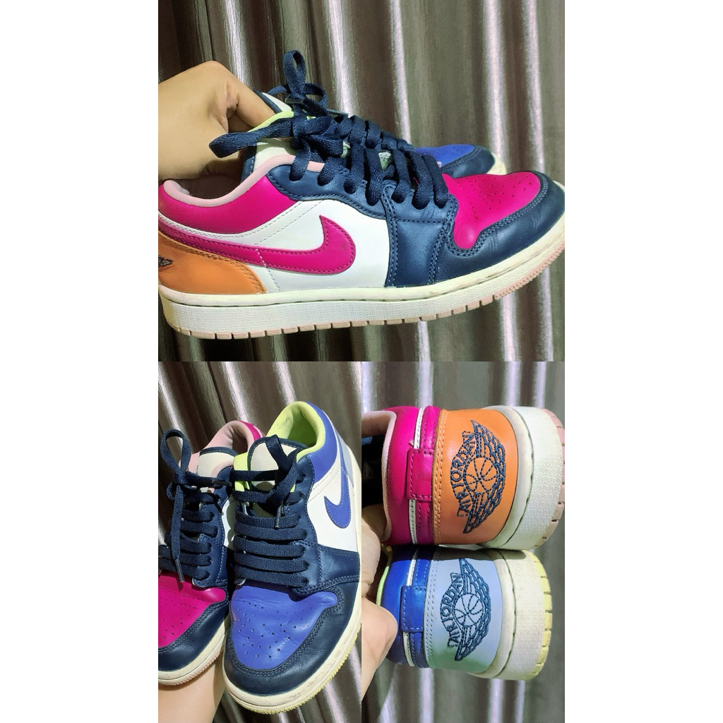 PL nike jordan 1 low se warna mismatched purple magenta size 38