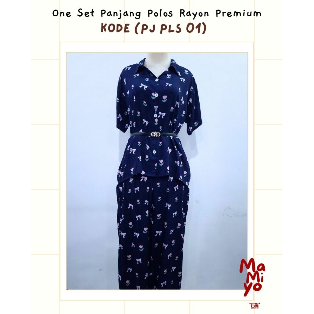 One Set Wanita | One Set Piyama | Piyama Wanita | Piyama Rayon Premium | Piyama Mamiyo Sleepwear