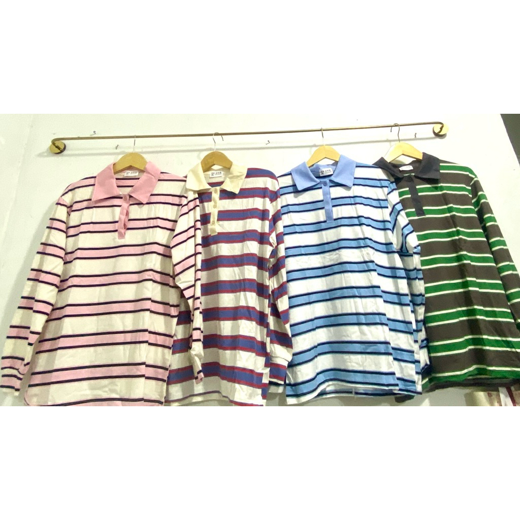 kaos kerah salur import wanita