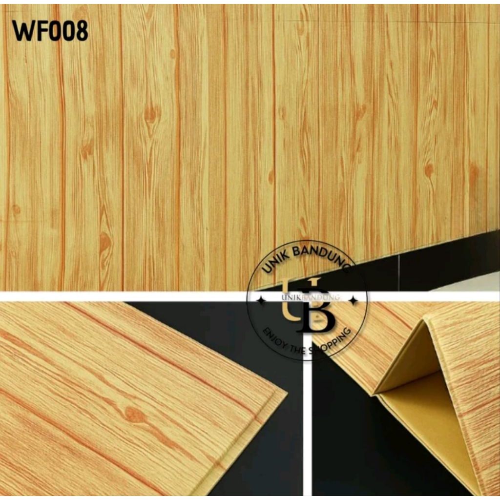 wallpaper foam motif kayu tebal 6mm
