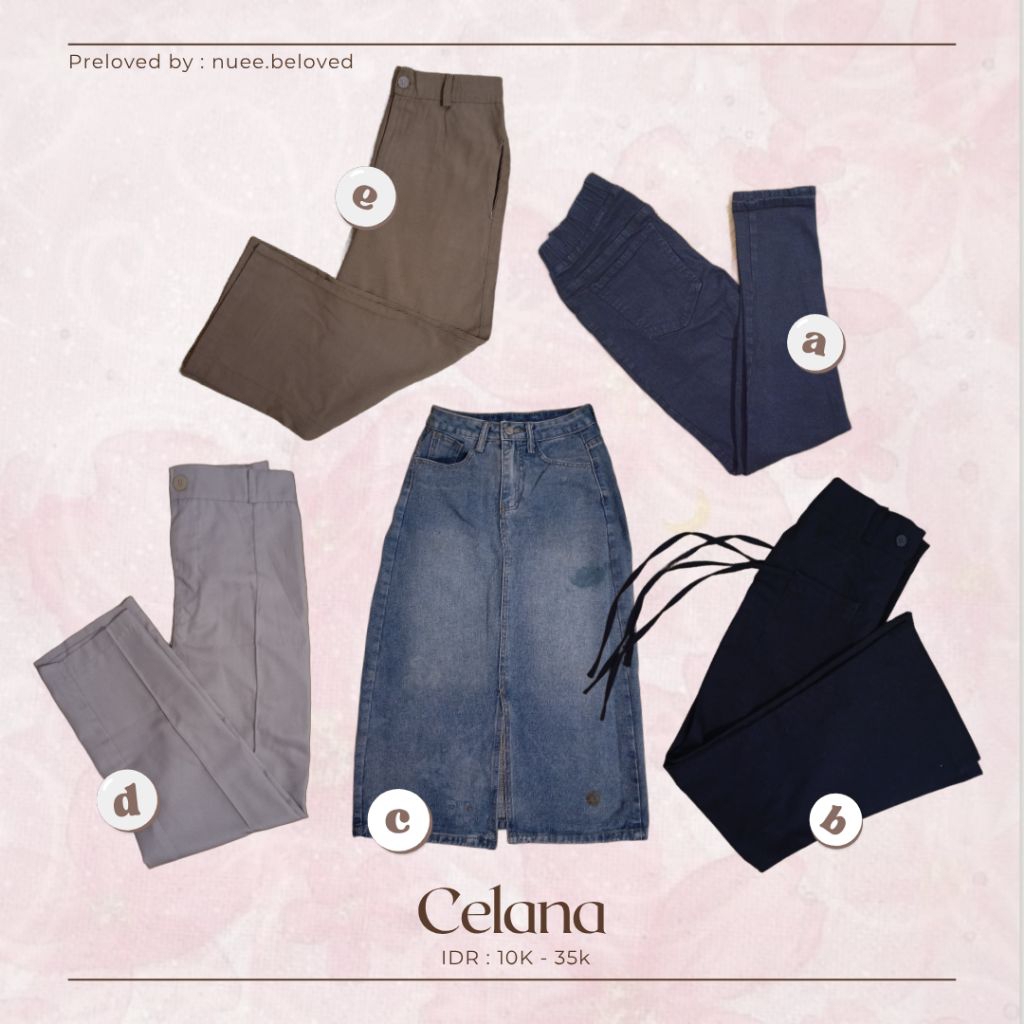 preloved celana panjang / rok jeans / celana bahan cewe