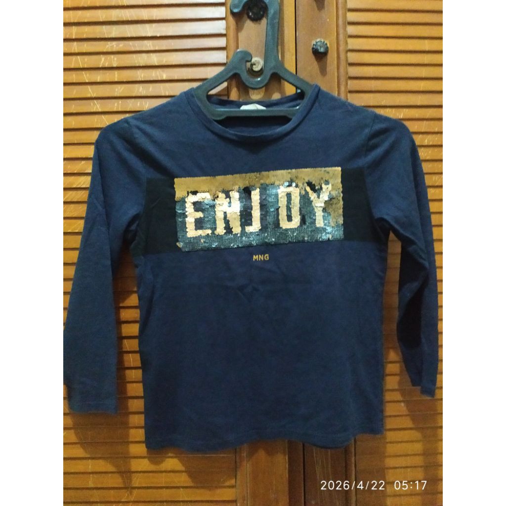 pl baju brand mango mng anak sequin unisex original dengan panjang