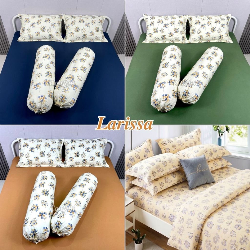 Confetti Sprei Kaos Sprei Anti Kusut Sprei Anti Geser Sprei Karet Keliling Motif LARISSA