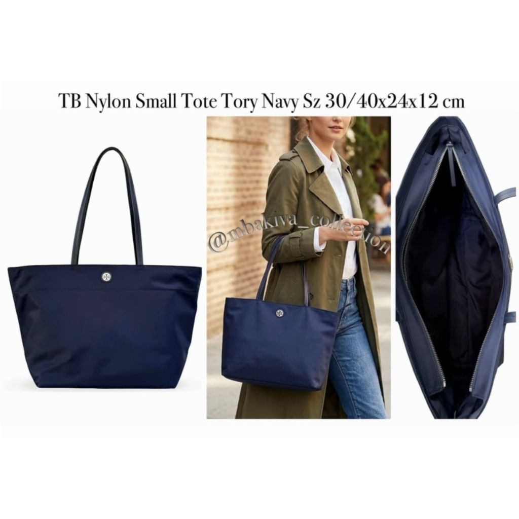 TB Nylon Small Tote Tory Navy