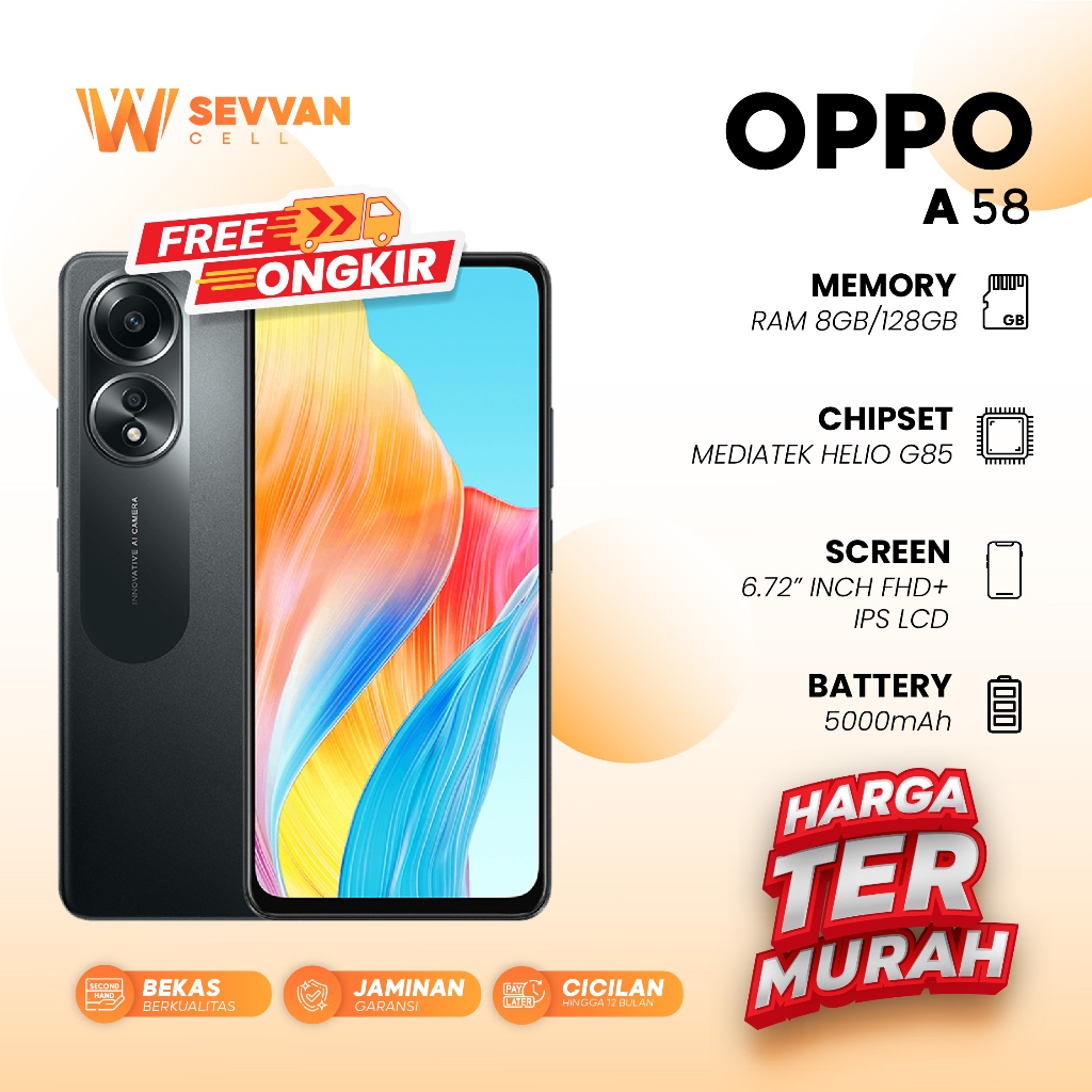 Handphone Oppo A58 Ram 8 128GB