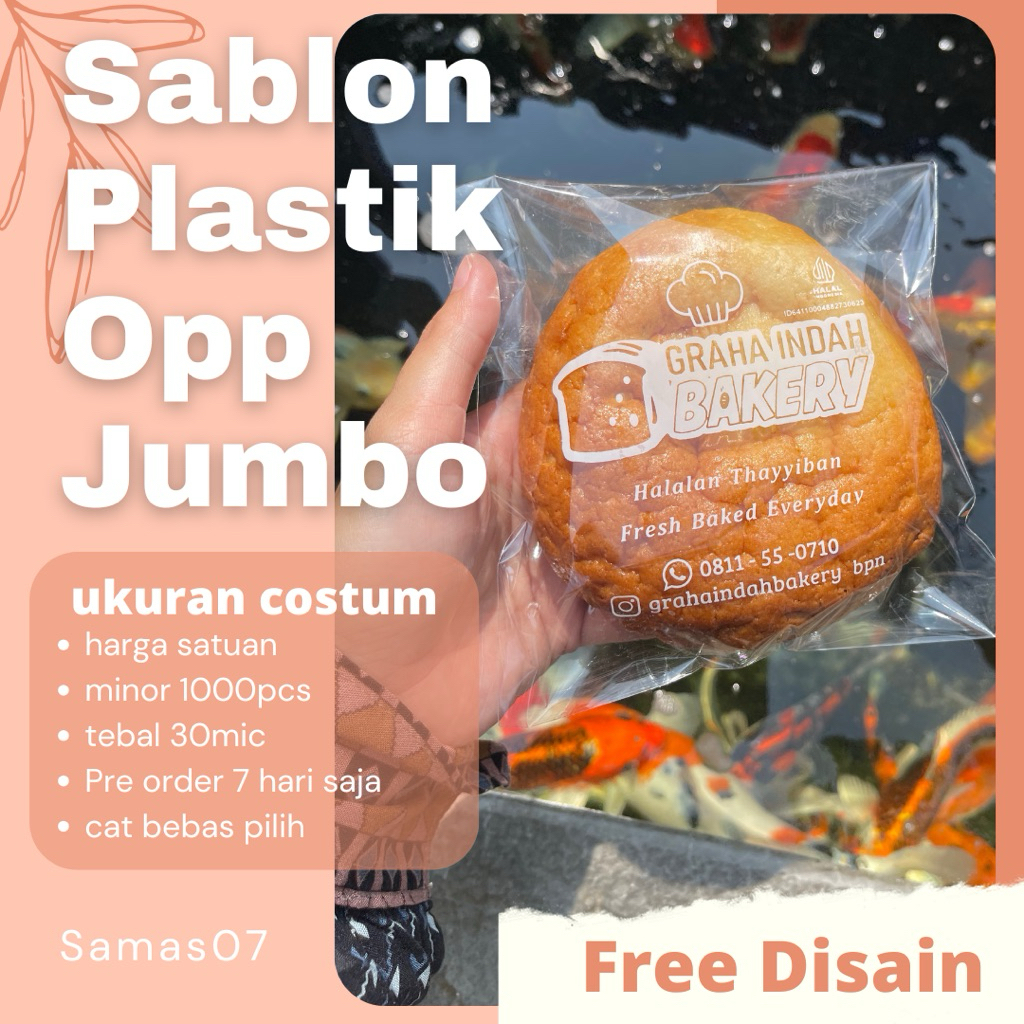 Sablon Plastik Opp Besar Tebal 30 Micron Asli Sablon Kemasan Roti dan Makanan