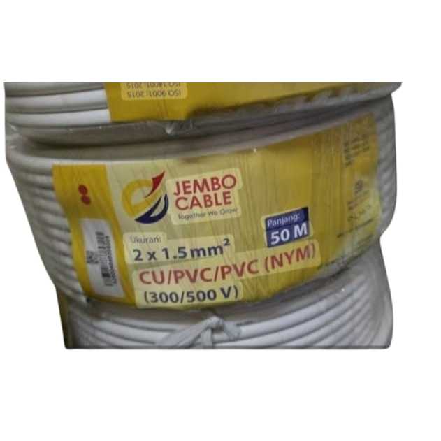 Kabel Listrik Jembo Ukuran 2 x 1.5mm ( 1 Roll )