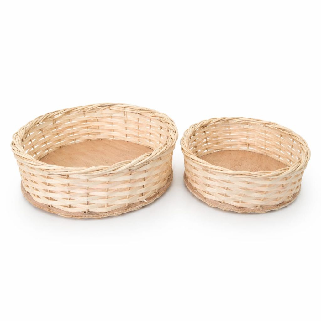 Hampers Hadiah Keranjang Rotan Kayu Bambu Parcel Buah Bulat Diameter 15 20