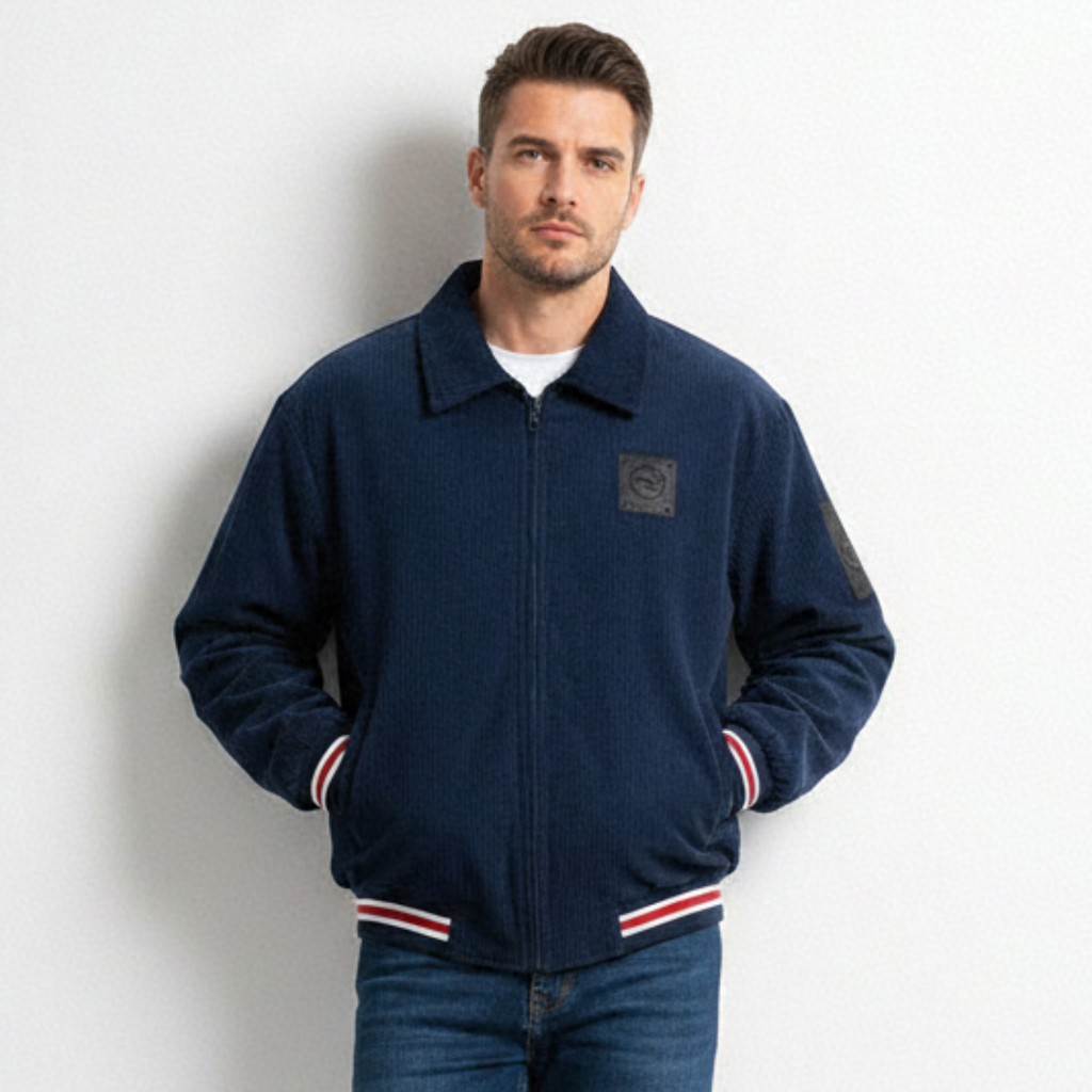 Jaket Varsity Work Corduroy Basic Pria | Jaket Corduroy Casual Harian