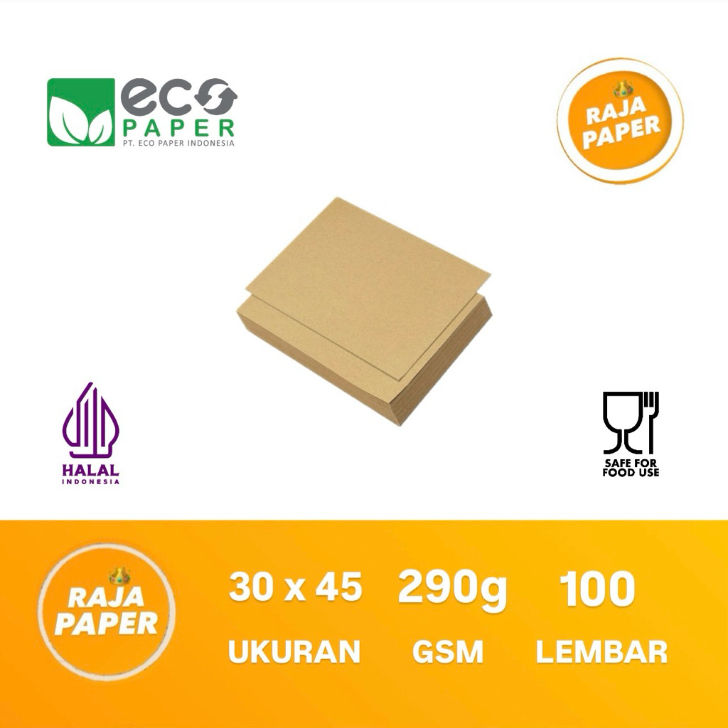 Kertas Kraft Laminasi PE Ukuran 30 Cm x 45 Cm 100 lembar 290 Gsm Gr Gram ( 300 Mm x 450 Mm ) 100 Lbr