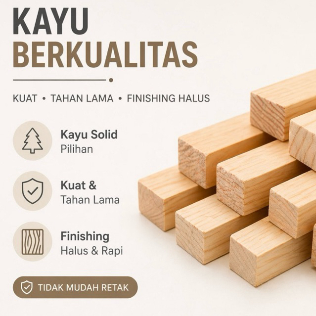 Reng Kayu Siap Pakai Finishing Halus 100cm x 2cm x 2cm Jati Belanda Sengon Jabon