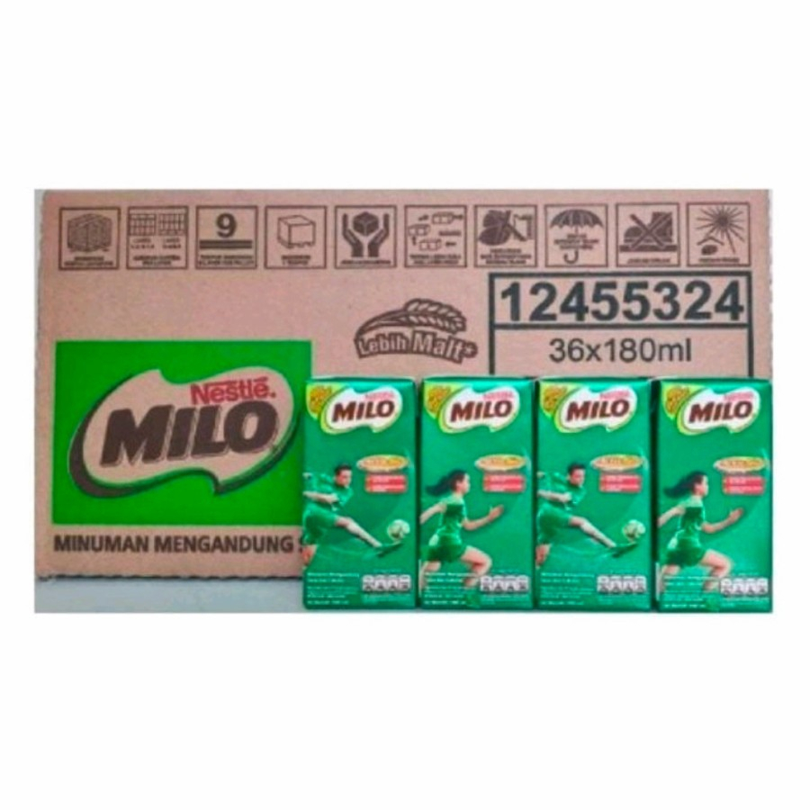 Susu Milo UHT 180 ml 1 Dus Isi 24 Pcs | Susu Cokelat Milo Siap Minum 180ml