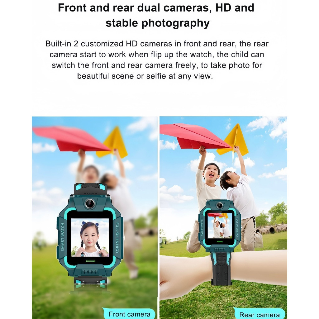 2026New S1 Smartwatch anak 1.44 Inci Jam tangan pintar Watch Children Kamera ganda 360 derajat flip 