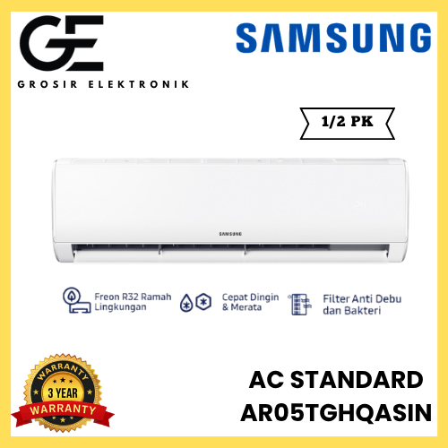 SAMSUNG AC Standard AR05TGHQASIN / 05BGH 1/2 PK Fast Cooling Filter Anti Bakteri Garansi Resmi / 09T