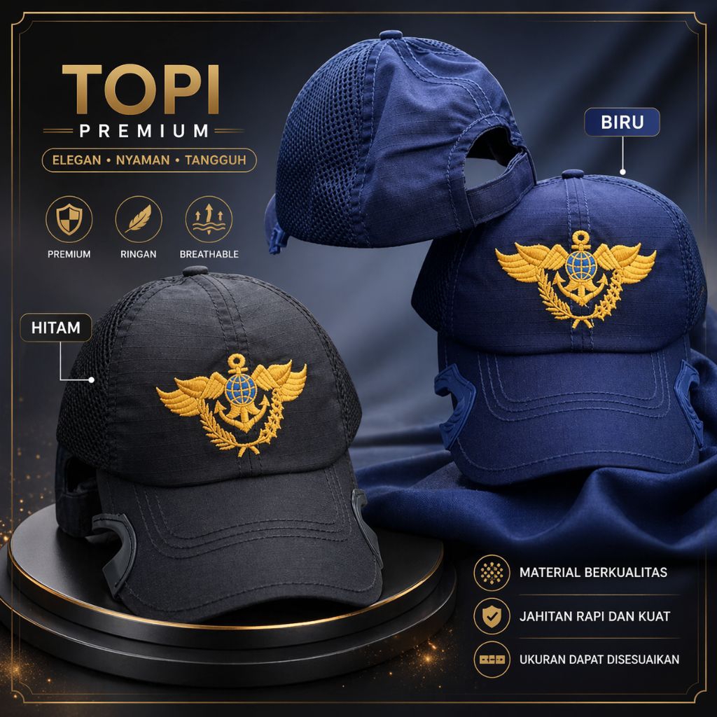 TOPI WING DISHUB - TOPI COAK WING DISHUB - TOPI DINAS PERHUBUNGAN - TOPI DISHUB SAYAP - TOPI DISHUB 