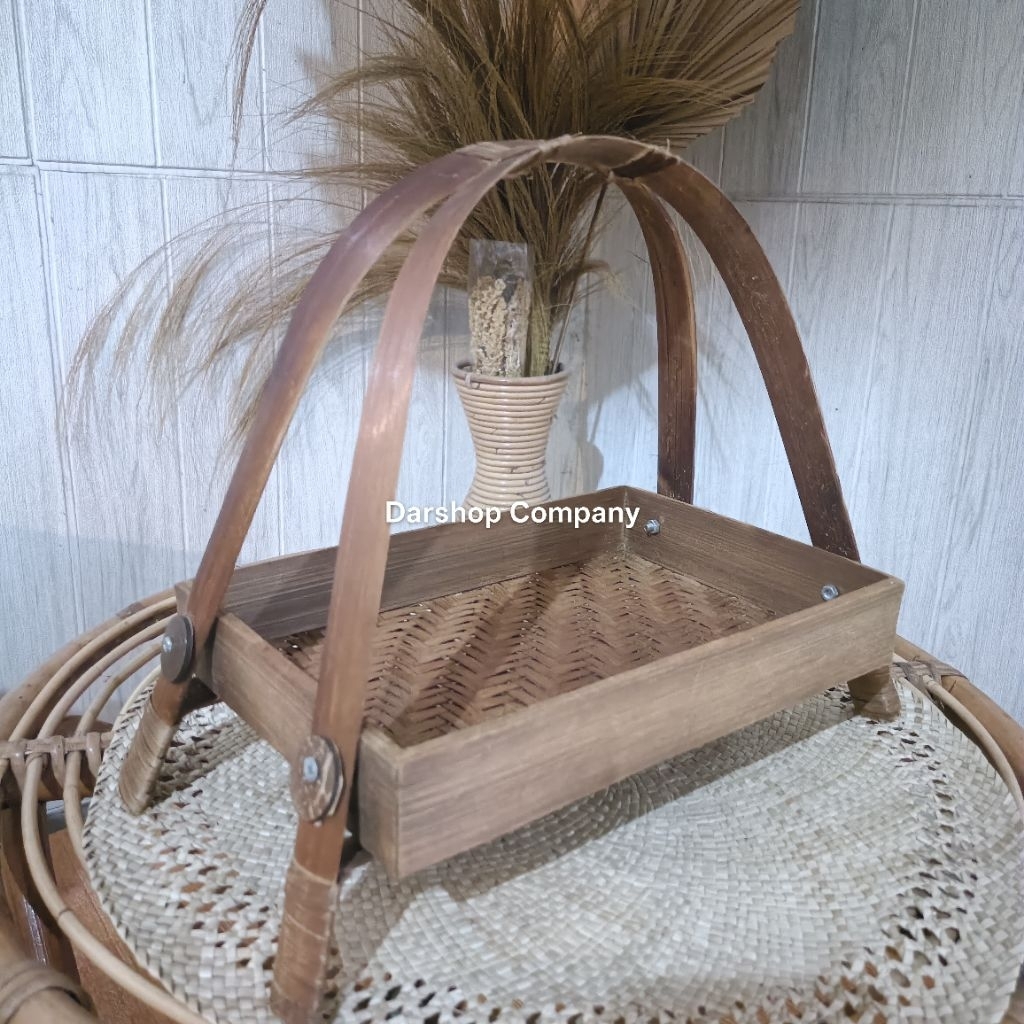Rak Bawang Tempat Bumbu Bambu Kotak Susun 1
