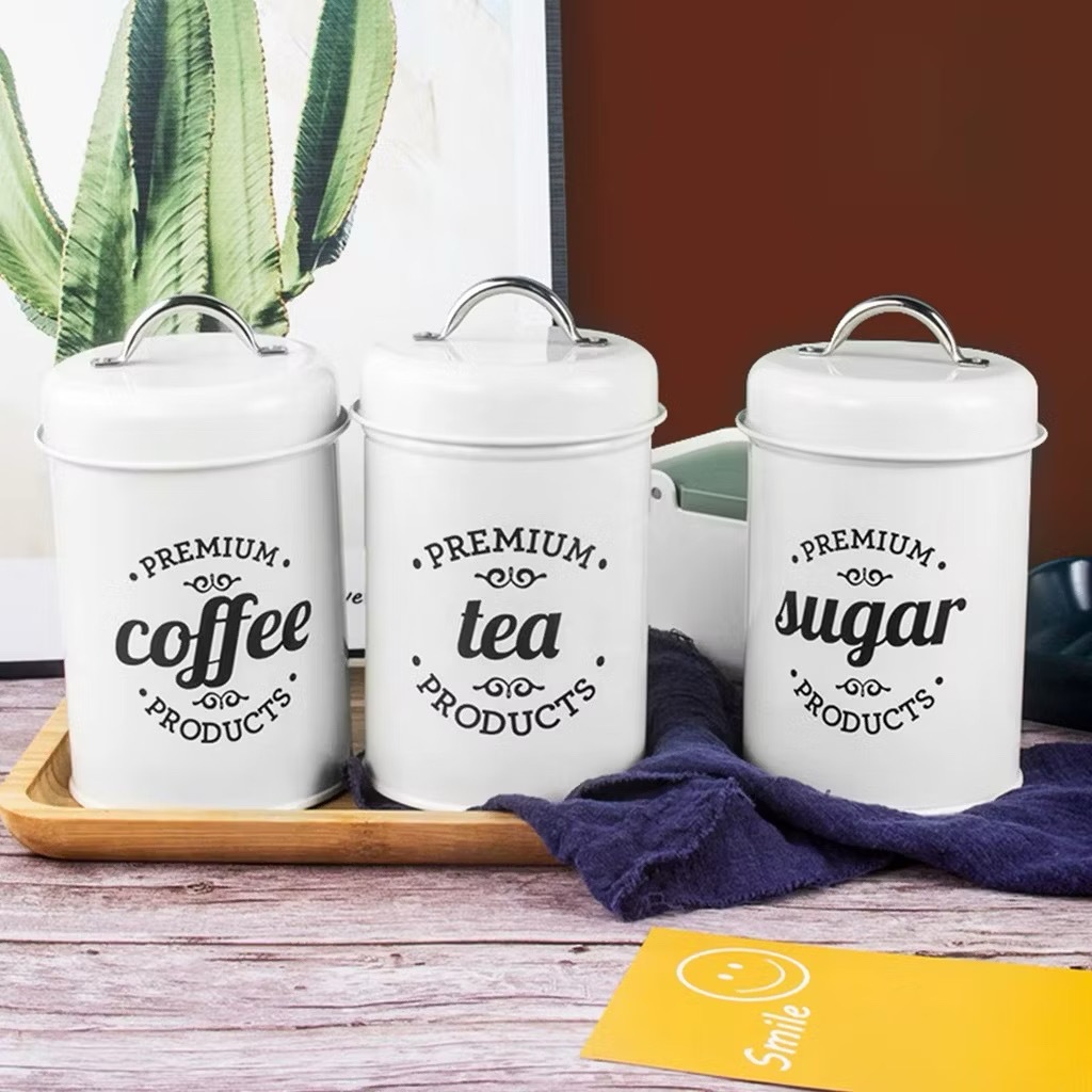 Wadah Gula Kopi Teh/ Tempat Penyimpanan Gula Set / Canister Set/ Tempat Penyimpanan Multifungsi 3in1